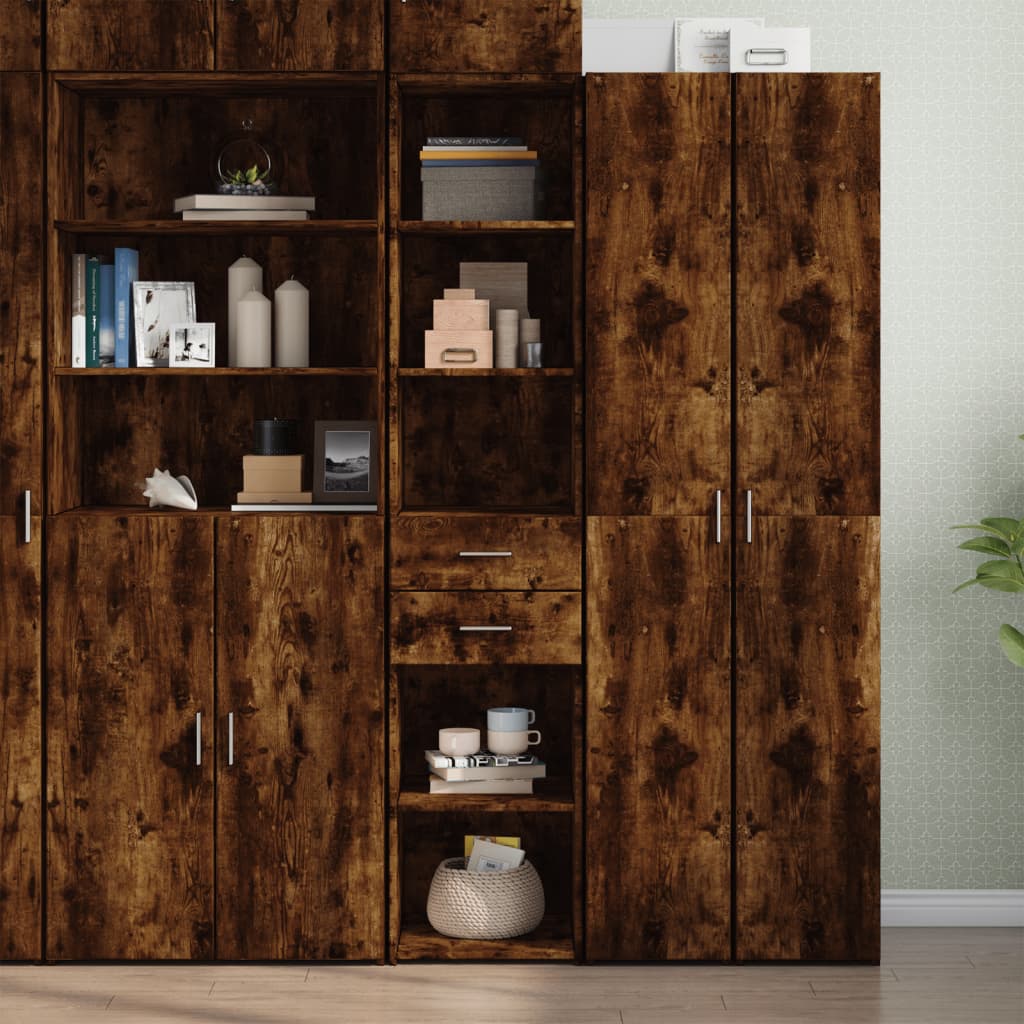 Skříň Highboard Kouřový Dub 40 X 42,5 X 185 Cm Kompozitní Dřevo
