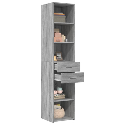 Skříň Highboard Šedá Sonoma 40 X 42,5 X 185 Cm Kompozitní Dřevo