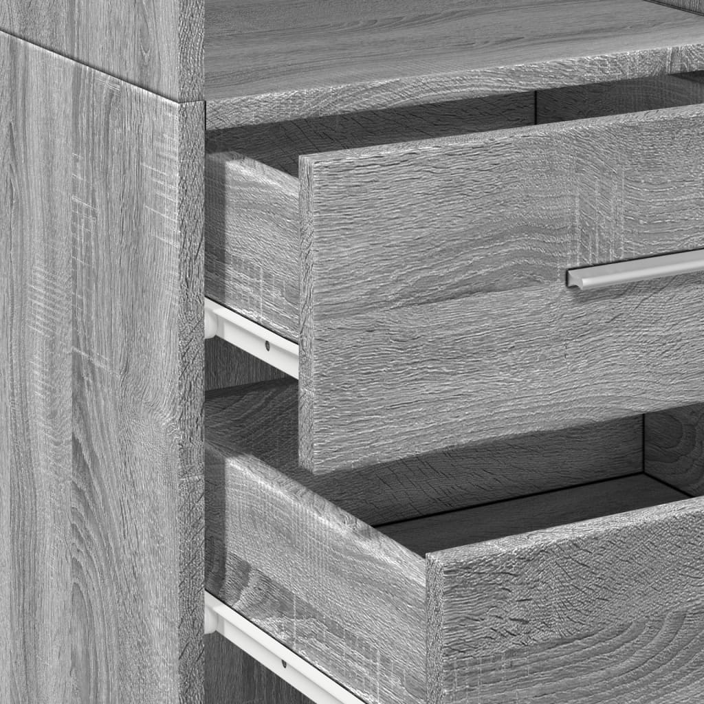 Skříň Highboard Šedá Sonoma 40 X 42,5 X 185 Cm Kompozitní Dřevo