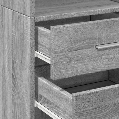 Skříň Highboard Šedá Sonoma 40 X 42,5 X 185 Cm Kompozitní Dřevo