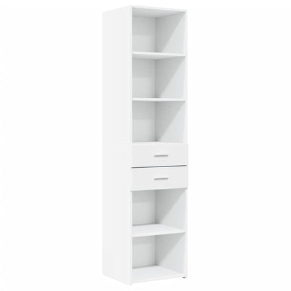 Skříň Highboard Bílá 45 X 42,5 X 185 Cm Kompozitní Dřevo