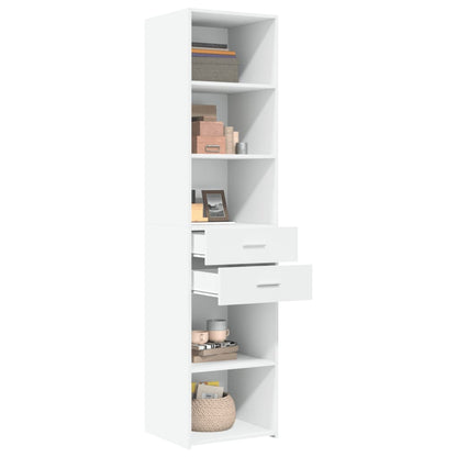 Skříň Highboard Bílá 45 X 42,5 X 185 Cm Kompozitní Dřevo