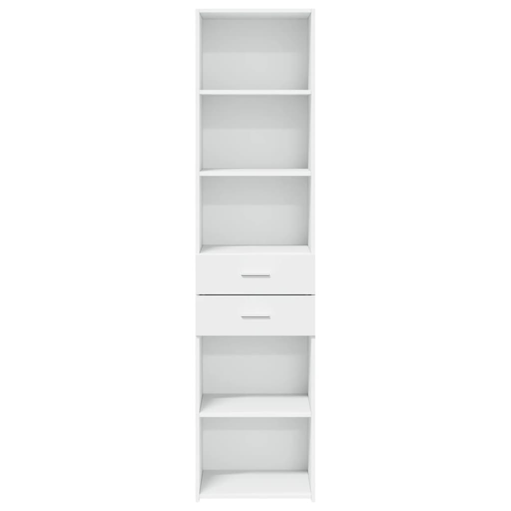 Skříň Highboard Bílá 45 X 42,5 X 185 Cm Kompozitní Dřevo
