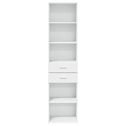 Skříň Highboard Bílá 45 X 42,5 X 185 Cm Kompozitní Dřevo