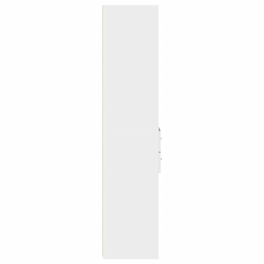 Skříň Highboard Bílá 45 X 42,5 X 185 Cm Kompozitní Dřevo