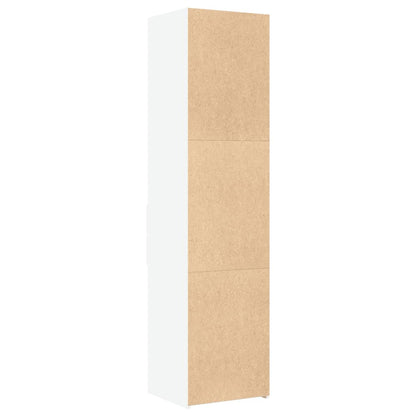 Skříň Highboard Bílá 45 X 42,5 X 185 Cm Kompozitní Dřevo