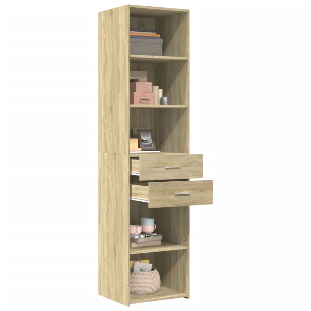 Skříň Highboard Dub Sonoma 45 X 42,5 X 185 Cm Kompozitní Dřevo