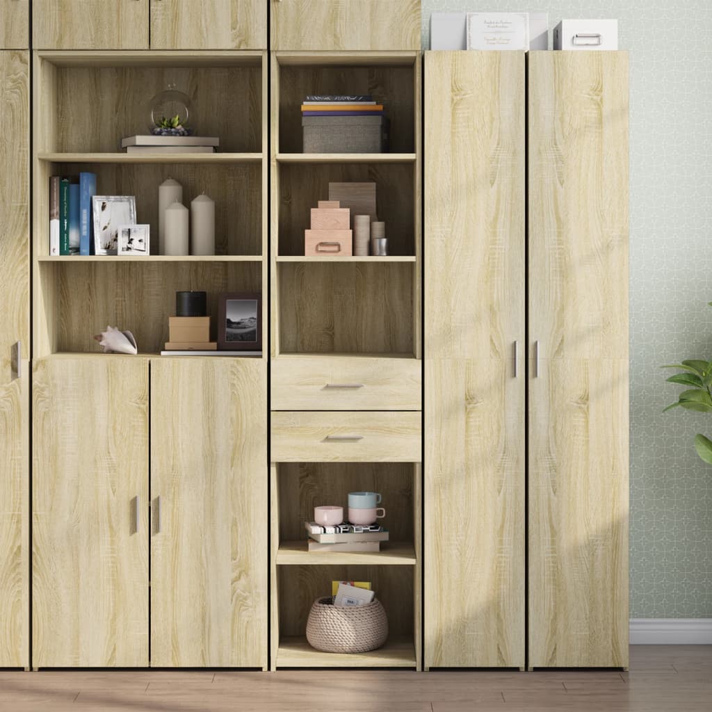 Skříň Highboard Dub Sonoma 45 X 42,5 X 185 Cm Kompozitní Dřevo