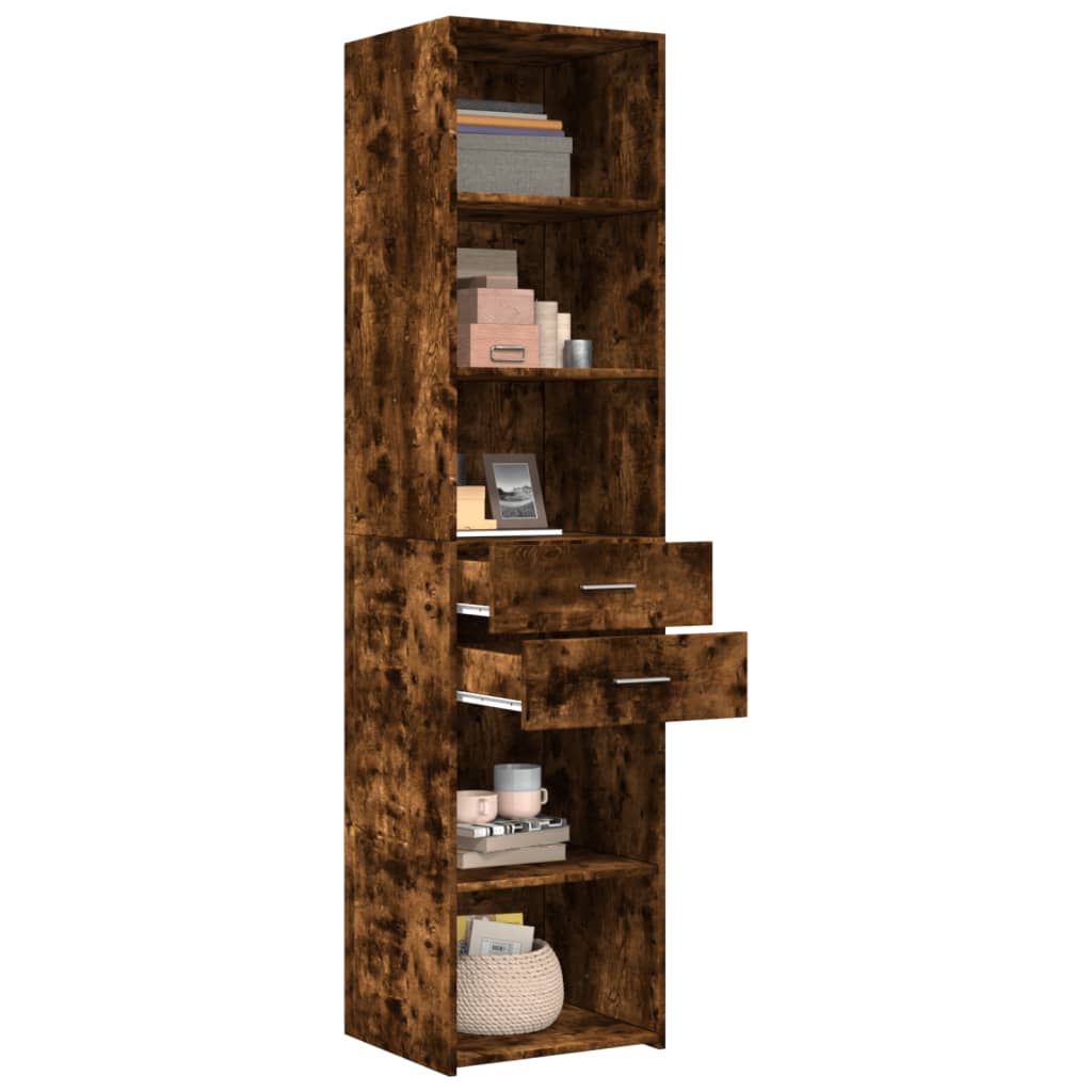 Skříň Highboard Kouřový Dub 45 X 42,5 X 185 Cm Kompozitní Dřevo