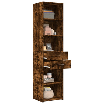 Skříň Highboard Kouřový Dub 45 X 42,5 X 185 Cm Kompozitní Dřevo