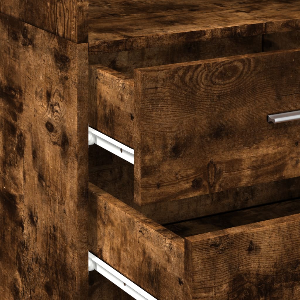 Skříň Highboard Kouřový Dub 45 X 42,5 X 185 Cm Kompozitní Dřevo