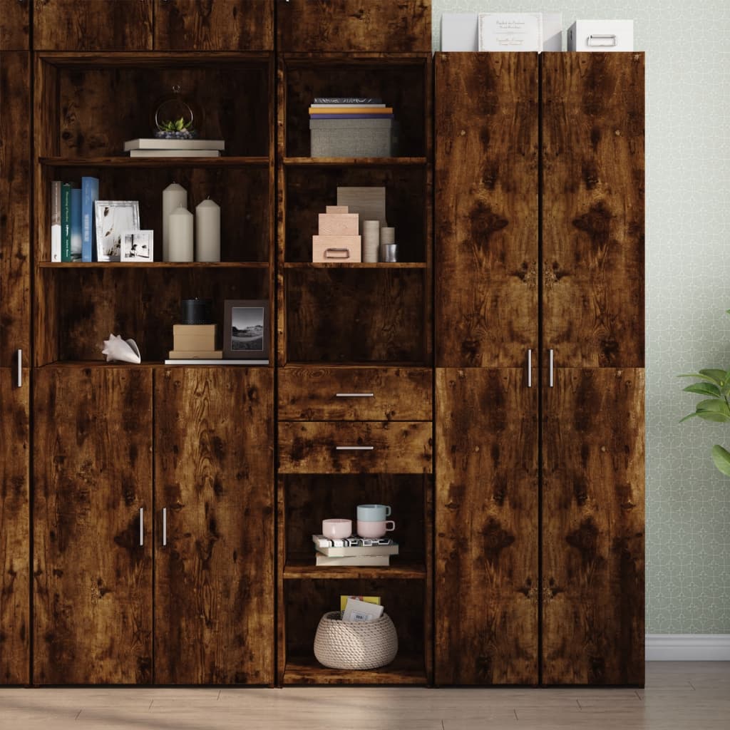 Skříň Highboard Kouřový Dub 45 X 42,5 X 185 Cm Kompozitní Dřevo