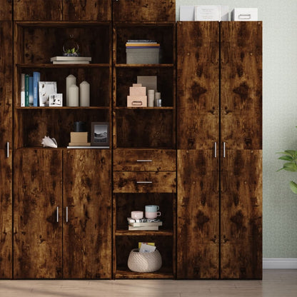 Skříň Highboard Kouřový Dub 45 X 42,5 X 185 Cm Kompozitní Dřevo