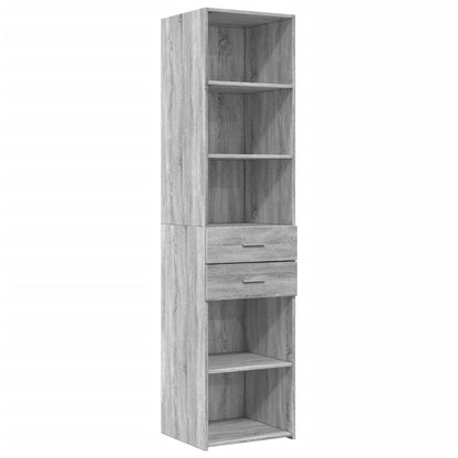 Skříň Highboard Šedá Sonoma 45 X 42,5 X 185 Cm Kompozitní Dřevo