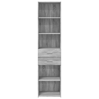 Skříň Highboard Šedá Sonoma 45 X 42,5 X 185 Cm Kompozitní Dřevo