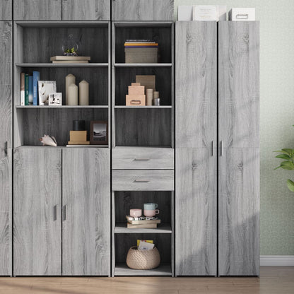 Skříň Highboard Šedá Sonoma 45 X 42,5 X 185 Cm Kompozitní Dřevo