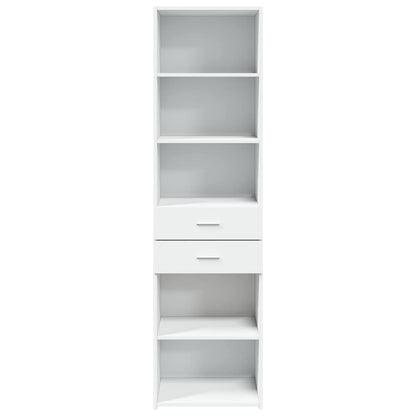 Skříň Highboard Bílá 50 X 42,5 X 185 Cm Kompozitní Dřevo