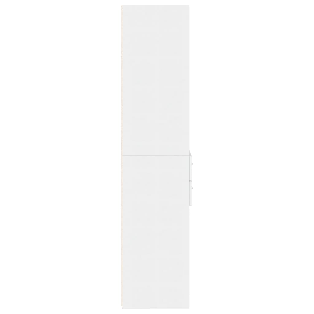 Skříň Highboard Bílá 50 X 42,5 X 185 Cm Kompozitní Dřevo