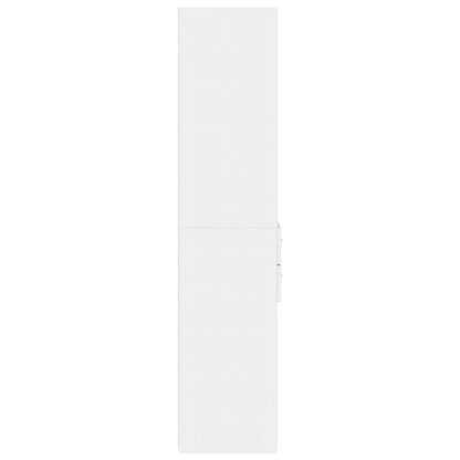 Skříň Highboard Bílá 50 X 42,5 X 185 Cm Kompozitní Dřevo