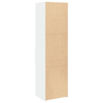 Skříň Highboard Bílá 50 X 42,5 X 185 Cm Kompozitní Dřevo