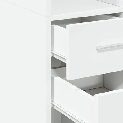 Skříň Highboard Bílá 50 X 42,5 X 185 Cm Kompozitní Dřevo