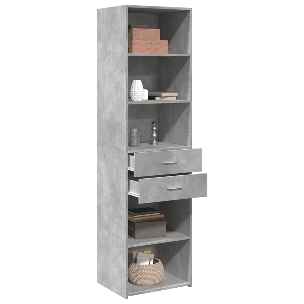 Skříň Highboard Betonově Šedá 50X42,5X185 Cm Kompozitní Dřevo