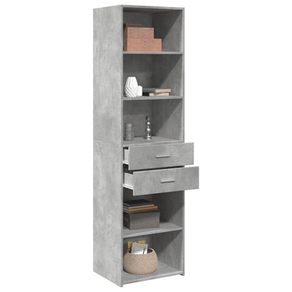 Skříň Highboard Betonově Šedá 50X42,5X185 Cm Kompozitní Dřevo