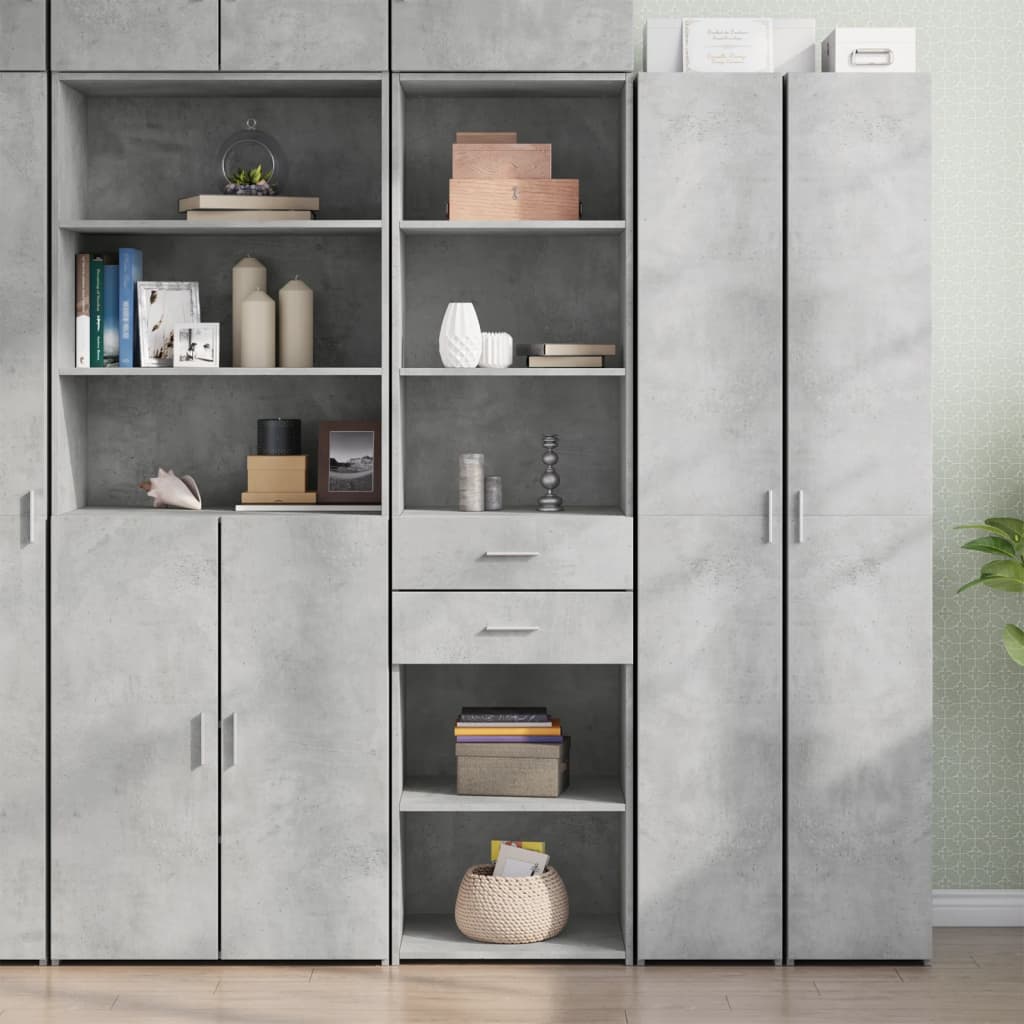 Skříň Highboard Betonově Šedá 50X42,5X185 Cm Kompozitní Dřevo