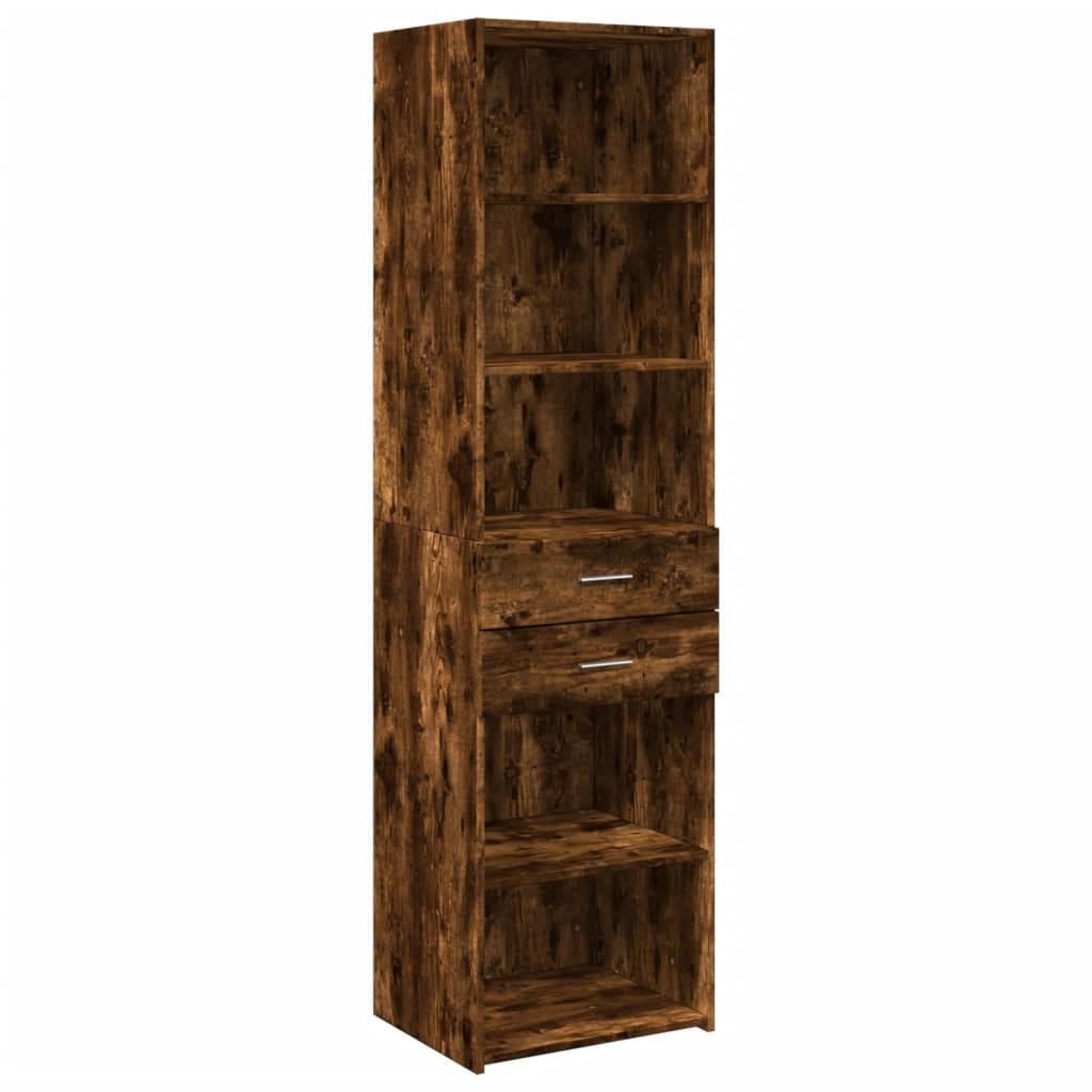 Skříň Highboard Kouřový Dub 50 X 42,5 X 185 Cm Kompozitní Dřevo
