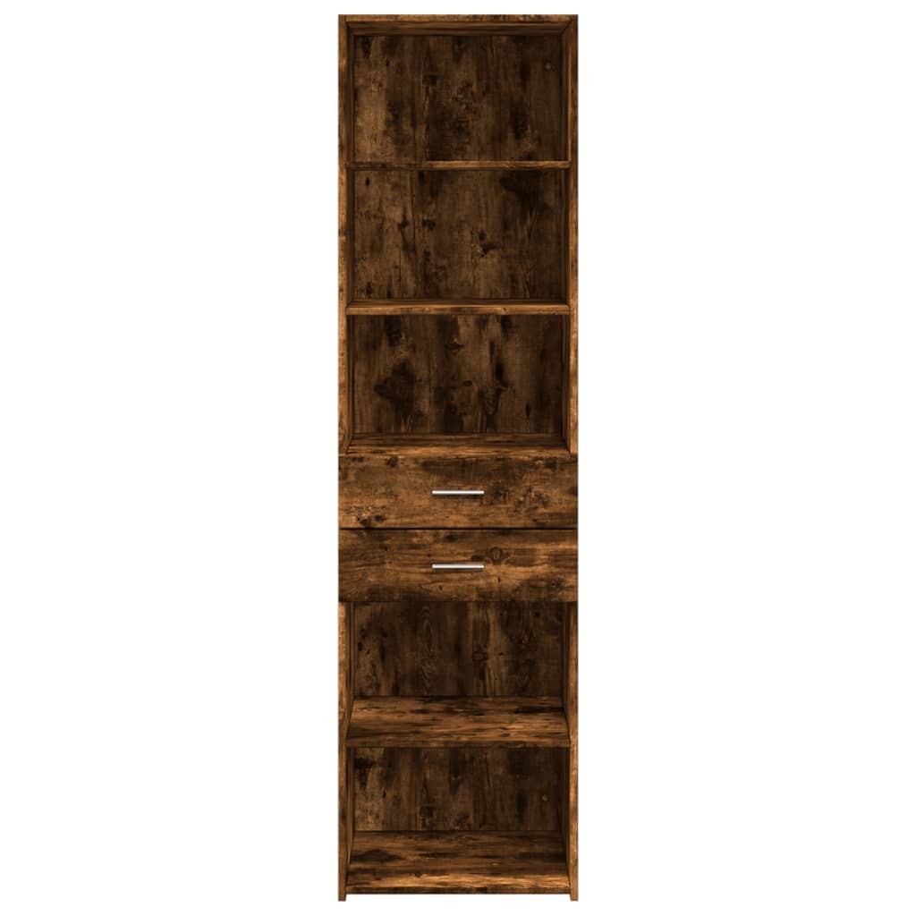 Skříň Highboard Kouřový Dub 50 X 42,5 X 185 Cm Kompozitní Dřevo
