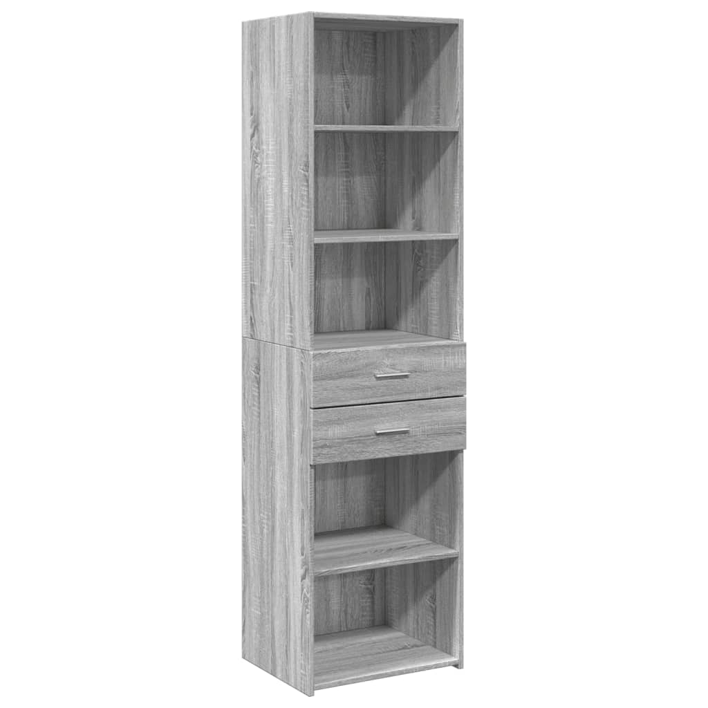 Skříň Highboard Šedá Sonoma 50 X 42,5 X 185 Cm Kompozitní Dřevo