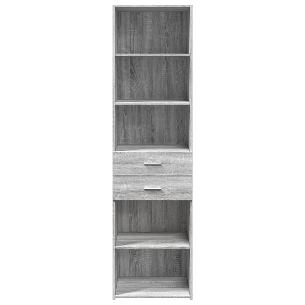 Skříň Highboard Šedá Sonoma 50 X 42,5 X 185 Cm Kompozitní Dřevo