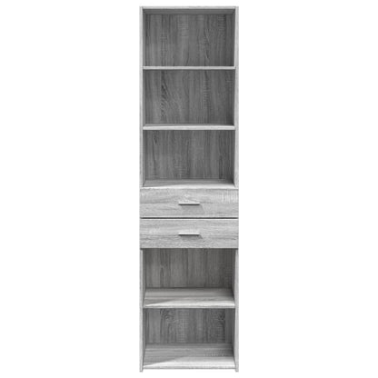 Skříň Highboard Šedá Sonoma 50 X 42,5 X 185 Cm Kompozitní Dřevo