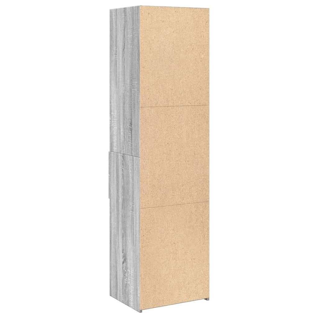 Skříň Highboard Šedá Sonoma 50 X 42,5 X 185 Cm Kompozitní Dřevo