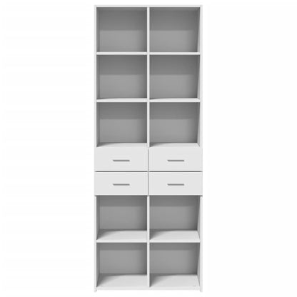 Skříň Highboard Bílá 70 X 42,5 X 185 Cm Kompozitní Dřevo