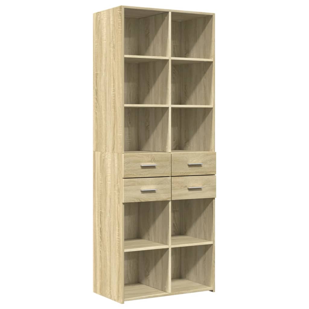 Skříň Highboard Dub Sonoma 70 X 42,5 X 185 Cm Kompozitní Dřevo