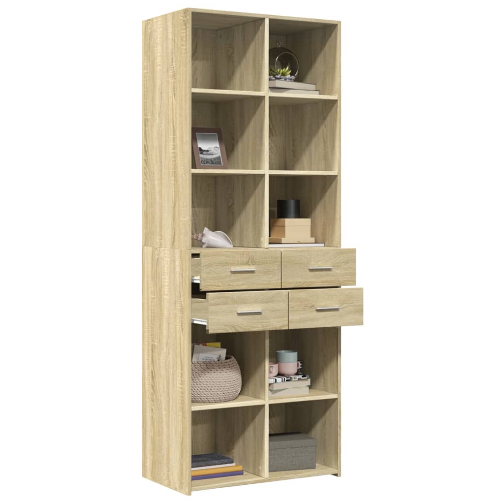 Skříň Highboard Dub Sonoma 70 X 42,5 X 185 Cm Kompozitní Dřevo