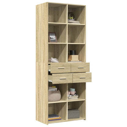 Skříň Highboard Dub Sonoma 70 X 42,5 X 185 Cm Kompozitní Dřevo