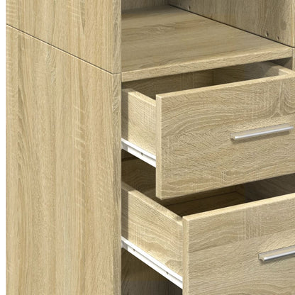Skříň Highboard Dub Sonoma 70 X 42,5 X 185 Cm Kompozitní Dřevo