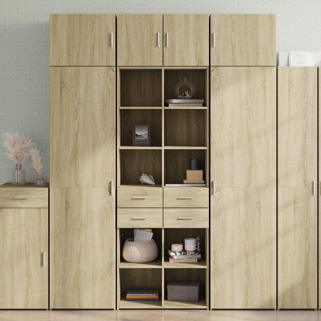 Skříň Highboard Dub Sonoma 70 X 42,5 X 185 Cm Kompozitní Dřevo