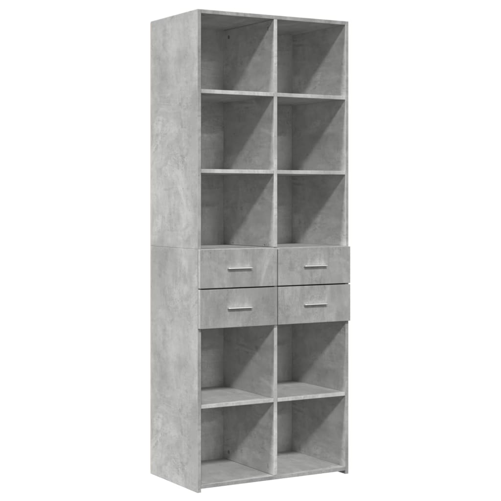 Skříň Highboard Betonově Šedá 70X42,5X185 Cm Kompozitní Dřevo