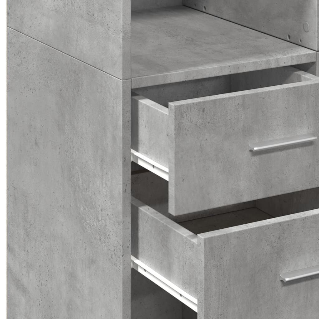 Skříň Highboard Betonově Šedá 70X42,5X185 Cm Kompozitní Dřevo