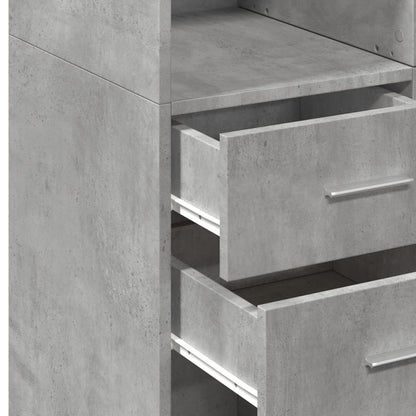 Skříň Highboard Betonově Šedá 70X42,5X185 Cm Kompozitní Dřevo