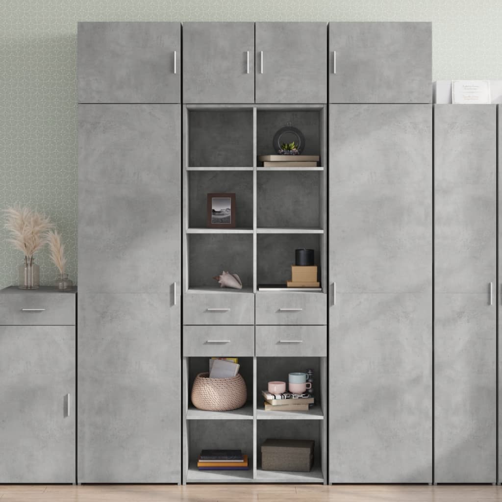 Skříň Highboard Betonově Šedá 70X42,5X185 Cm Kompozitní Dřevo