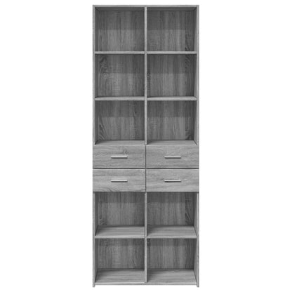 Skříň Highboard Šedá Sonoma 70 X 42,5 X 185 Cm Kompozitní Dřevo