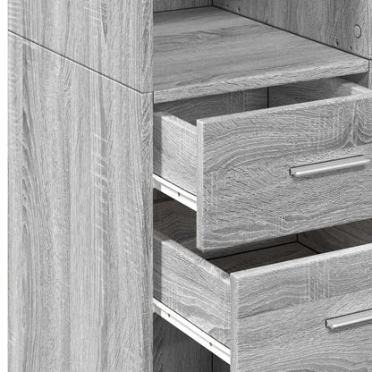 Skříň Highboard Šedá Sonoma 70 X 42,5 X 185 Cm Kompozitní Dřevo