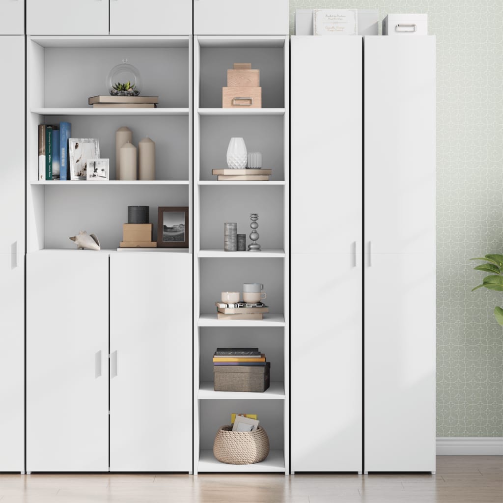 Skříň Highboard Bílá 40 X 41 X 185 Cm Kompozitní Dřevo
