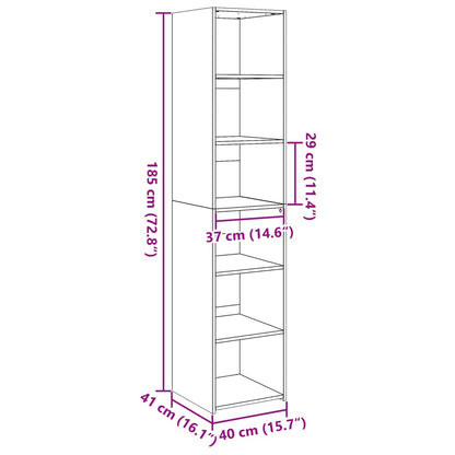Skříň Highboard Betonově Šedá 40 X 41 X 185 Cm Kompozitní Dřevo