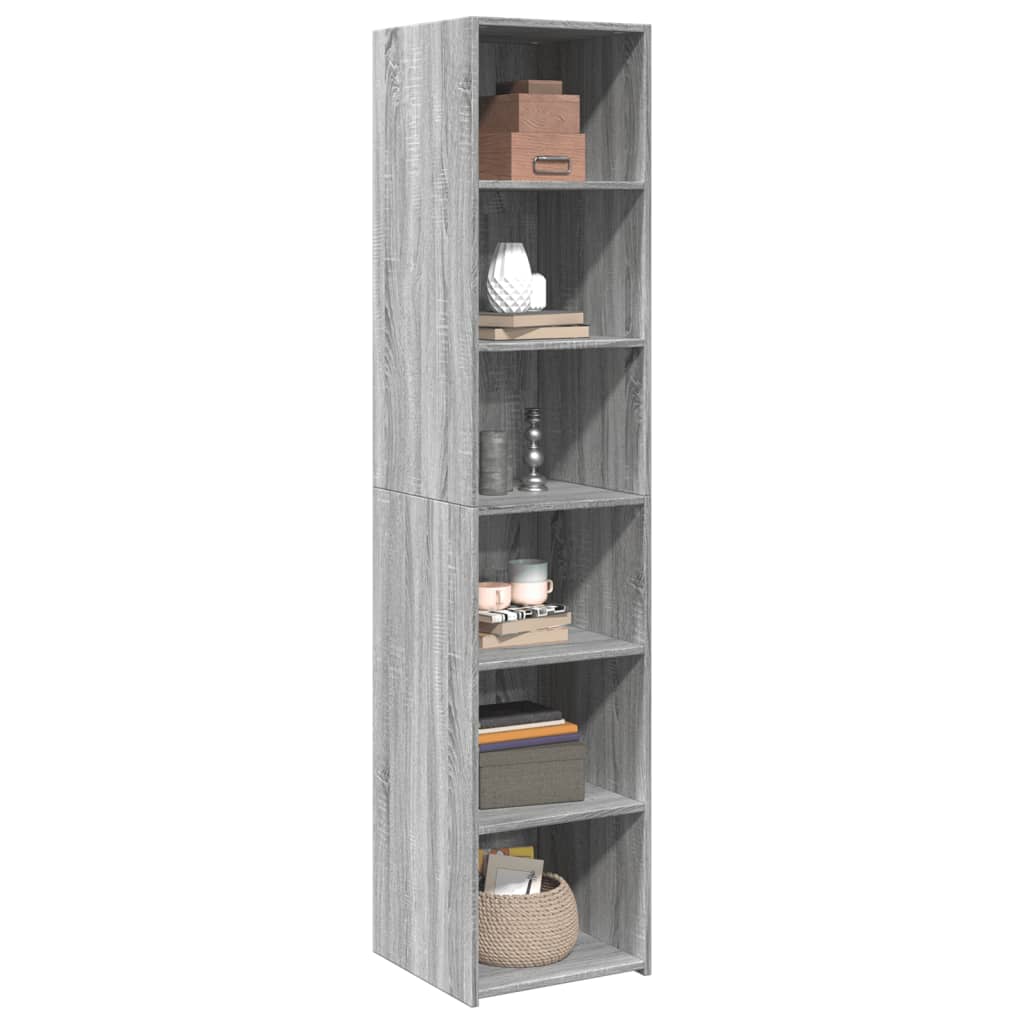 Skříň Highboard Šedá Sonoma 40 X 41 X 185 Cm Kompozitní Dřevo