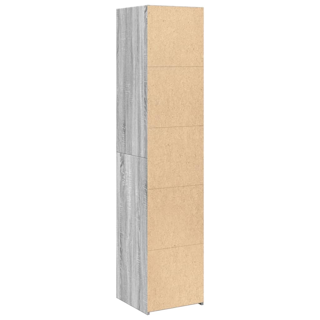 Skříň Highboard Šedá Sonoma 40 X 41 X 185 Cm Kompozitní Dřevo